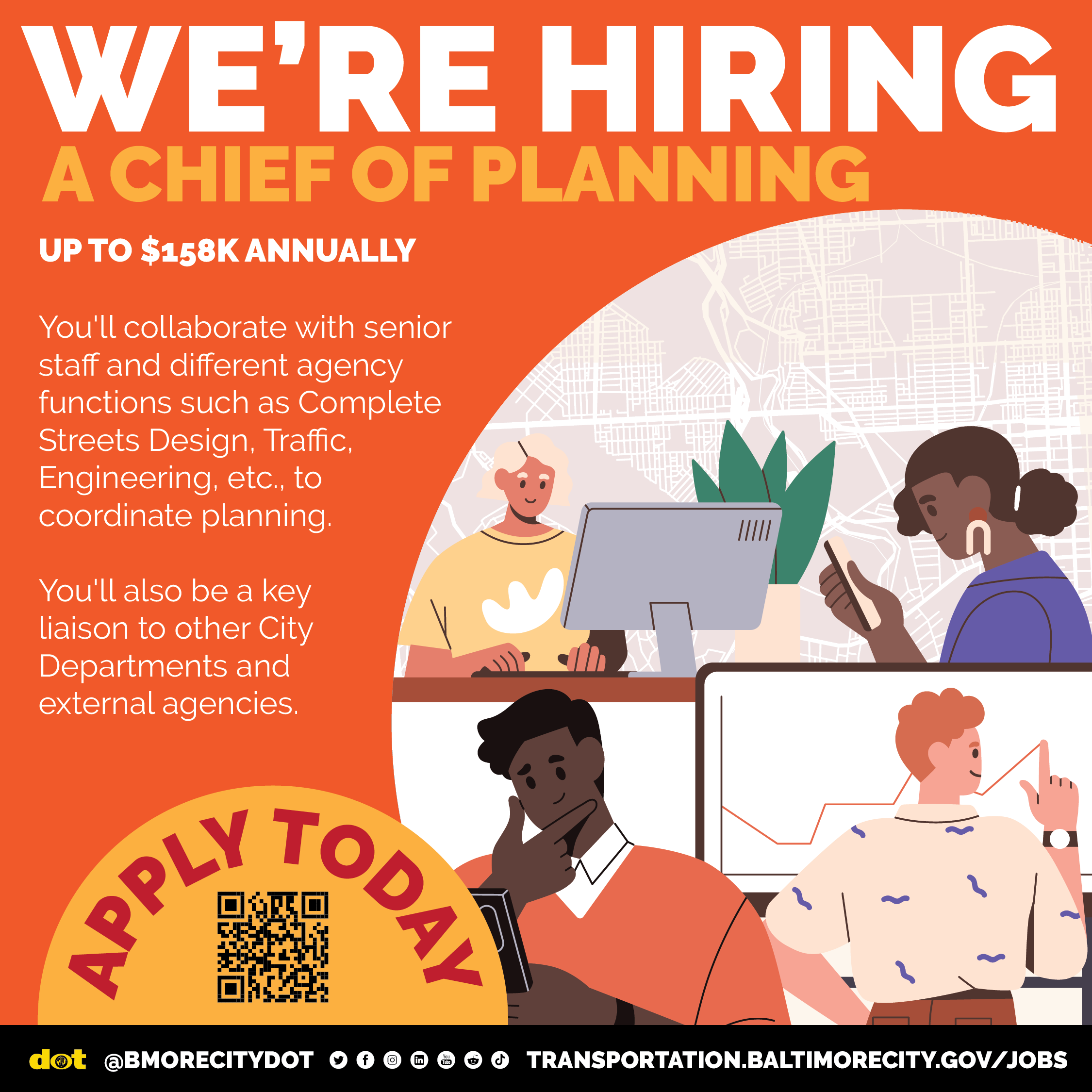 Baltimore City Department of Transportation We're Hiring Chief of Planning